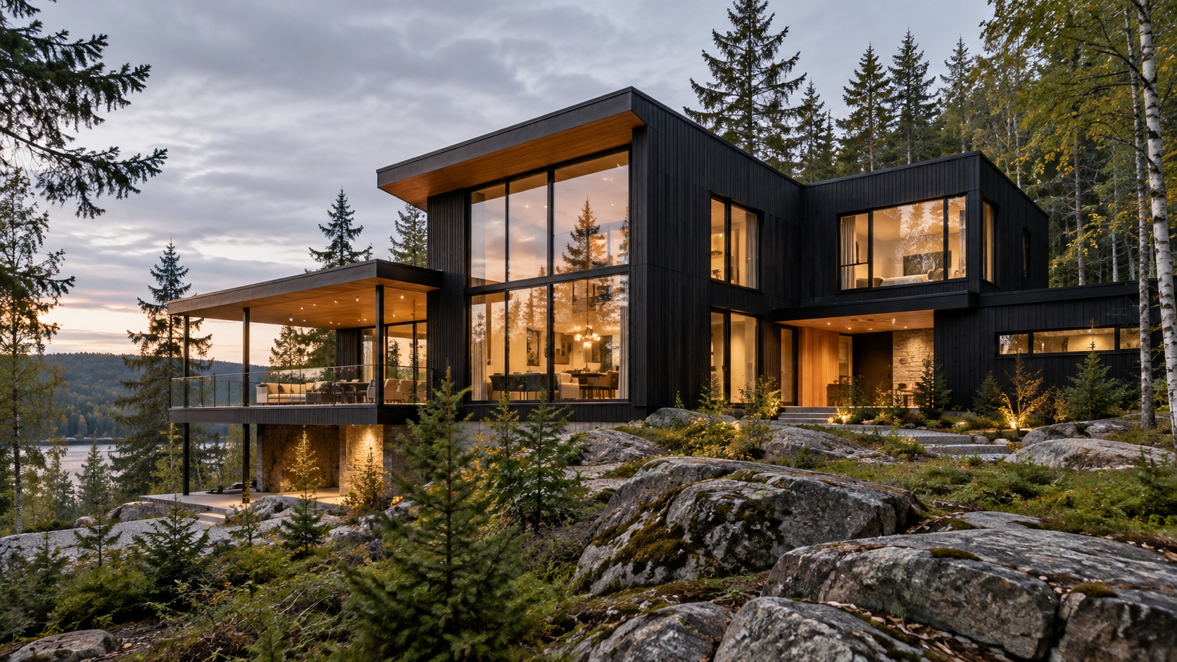 Inspiration architecturale : maison contemporaine aux lignes épurées, en pleine nature